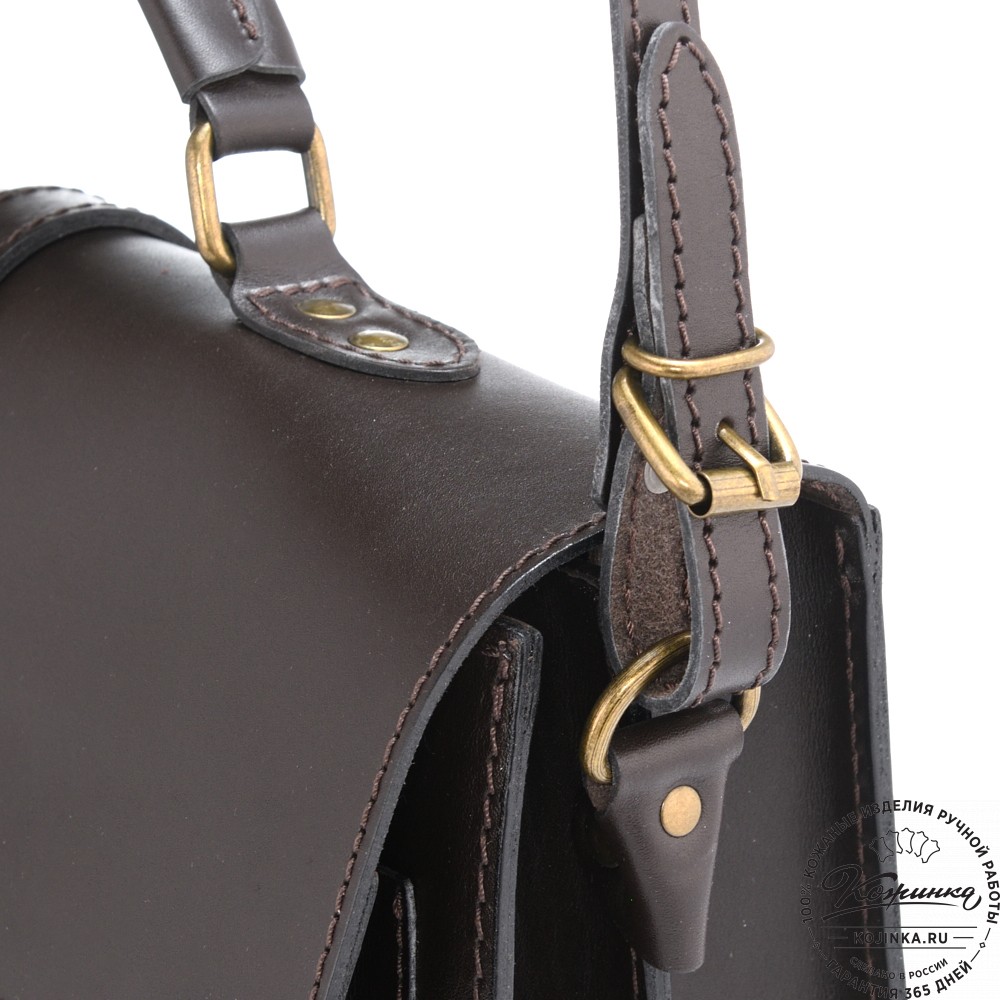 Мужской кожаный портфель "Премьер" (тёмно-коричневый)